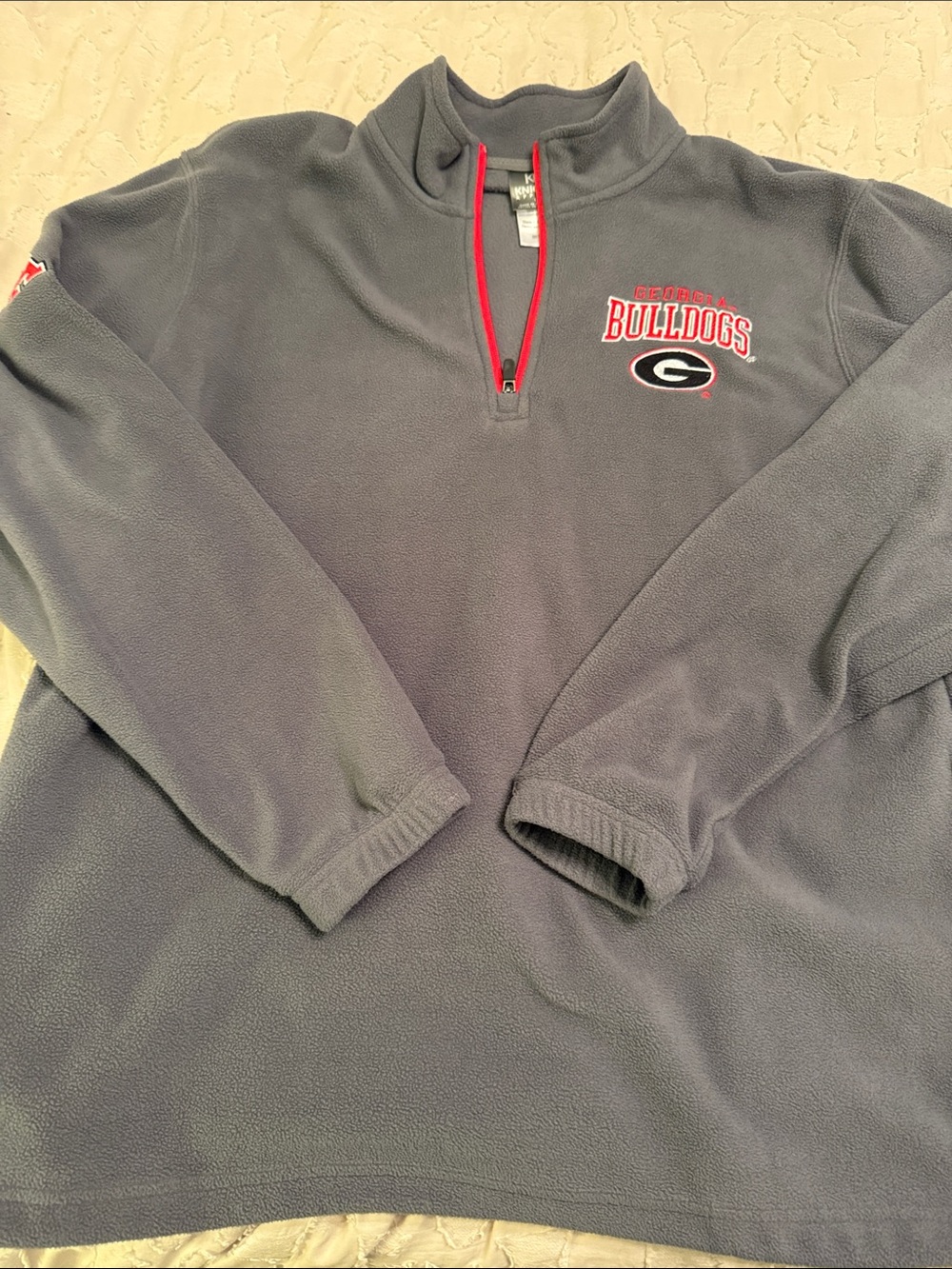 Men's UGA Gray 1/4 Zip Fleece Pullover